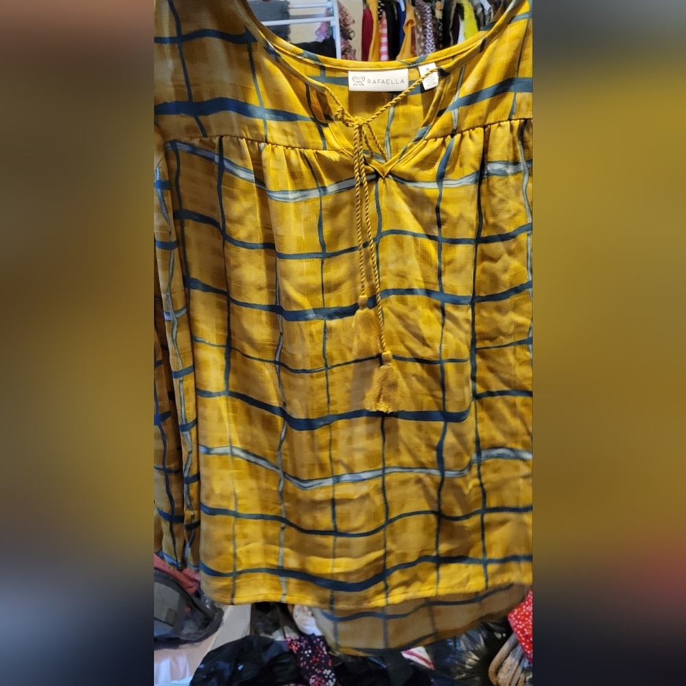 Yellow and Blue Plaid Scarf